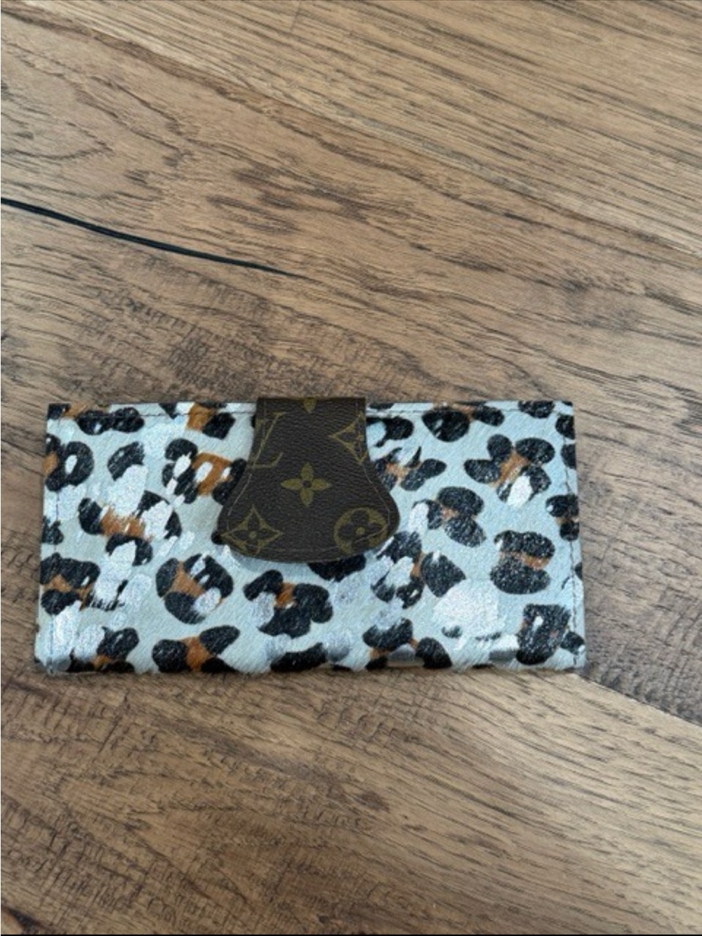 Keep It Gypsy Leopard Print Wallet with Monogram Snap Never used